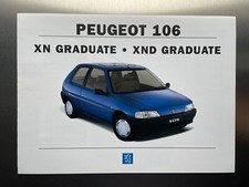 Original Peugeot 106 XN, XND Gaduate Leaflet Brochure 1.1, 1.5D    