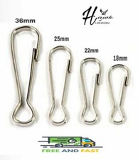 10-1000 SILVER LANYARD CLIPS CARABINER CLASPS KEY RING LEAD BADGE 18 22 27 36mm 