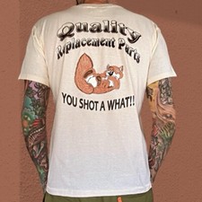 Vintage Single Stitch Chipmunk Parts Work Wear T Shirt Mens L