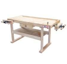 Holzmann Work Bench WB160L 1.45m with 2 Vices & 2 Bench Dogs Heavy Duty