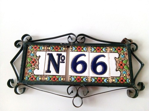 Vintage door number framed - door,