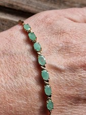 Sterling silver gold overlay emerald bracelet