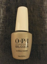 OPI Gel Color Polish Glitterally Shimmer Pale Gold Glitter Topper Full Size New