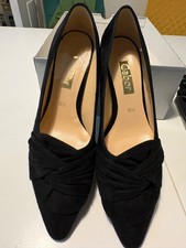 gabor black suede court shoes