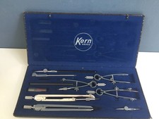 Kern Aarau Swiss precision technical drafting set tools case compass instruments