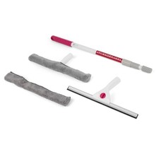 Kleeneze Window Cleaning Set 5PC Extendable Pole Squeegee Wiper Microfibre Cloth
