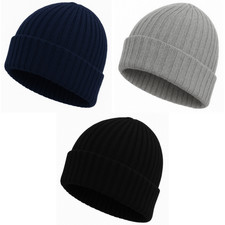 Ribbed Beanie Hats Mens Ladies