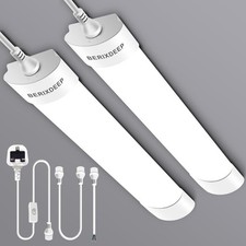 2ft LED Batten Lights 2 Pack Waterproof Plug in Lights 60cm AUCTION