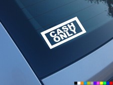 CASH ONLY CAR TAXI STICKERS