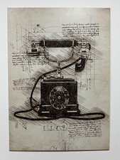 Displate Telephone Leonardo Da Vinci inspired metal poster + Magnet