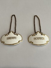 Vintage Hammersley Fine Bone China Decanter Labels/Tag - Scotch & Sherry