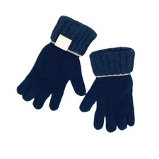 LOEWE Anagram Logo Gloves Leather Tag Wool Women's Navy