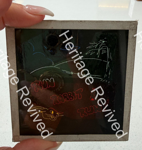 Antique glass painted slide - antique,