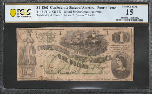 1862 confederate states of - $1,