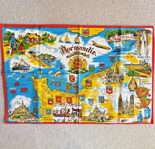 Vintage Normandy Map Tea Towel