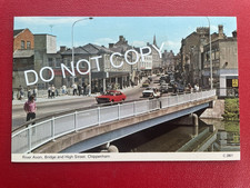 Motoring Interest - Vintage Cars On Bridge, Chippenham, Wilts.   RPPC.