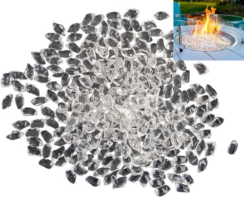 Clear smooth fire glass beads - clear,