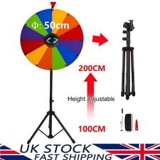 50CM Color Prize Wheel Dry Erase Fortune Spinning Tabletop Floor Stand 12 Slots