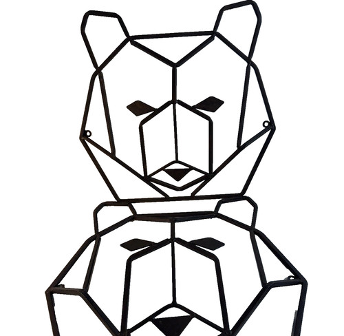 Metal bear head wall - head, art