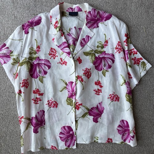Alexon white floral collared - floral,