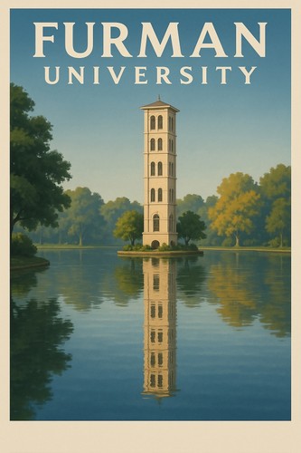 Furman university art print - university,