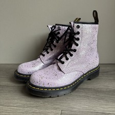 Dr Martens 1460 Lilac Metallic Paint Splatter Suede Women’s UK Size 6