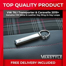 FITS VW T6.1 TRANSPORTER GENUINE NEW LOGO KEY RING KEY TAG KEYRING 2X LOOPS GIFT