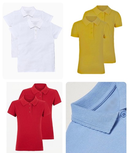 Girls nxt white school polo - white,