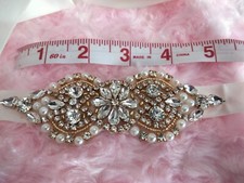Beautiful Diamonte/Gold Bridal Belt With Ivory Ribbon Brand New