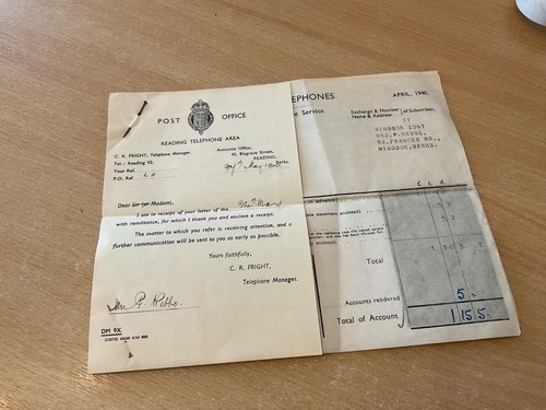 Ww2 194o telephone bill as - 194o,