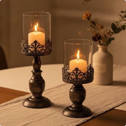 Pieces iron candle holder - pieces,