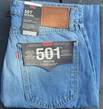 Levis 501 Mens Straight Fit Jeans Denim New with Tags | Medium Blue | Dark Blue