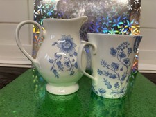 Whittard of Chelsea Blue Floral Jug & Mug, Perfect Condition!