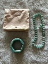 Lola Rose Pale Green Beaded Necklace And Matching Chunky Bracelet