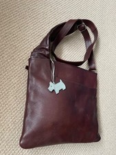 Genuine Radley  Leather  Crossbody Messenger Brown Shoulder Bag Large Good