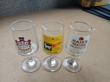 V INTAGE Minature Labelled Glasses Whisky & Vodka Various