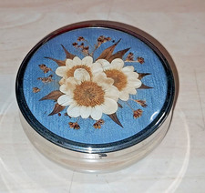 vintage stainless steele trinket box - pressed flowers - margaret williams.