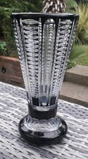 Webb black clear cut crystal Glass vase designed Rembrandt  Guild  Tom Pitchford