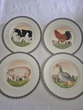 Sea of 4. Crown Trent China Plates. Farmyard Animals. . APPROX 8 Inch