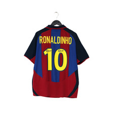 2003/04 RONALDINHO #10 Barcelona Vintage Nike Home Football Shirt (M)
