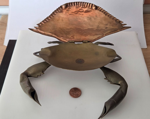 Copper crab handmade adj - crab,