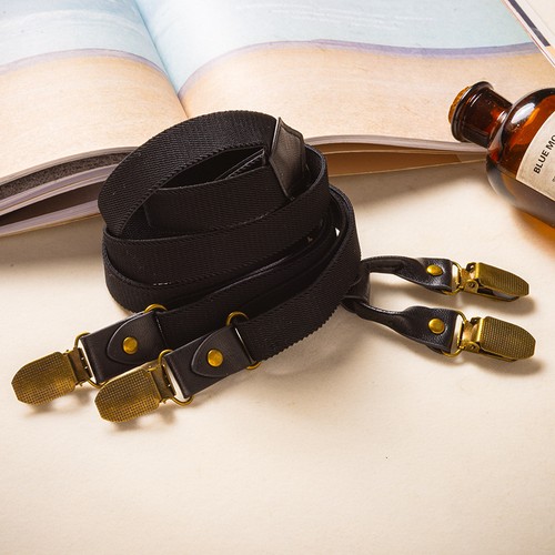 Vintage black suspenders - black,