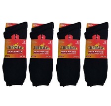Ultimate 12 Pairs Mens Black Thermal Socks, Thick Warm Work Boot Socks Size 6-11