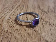 Pandora Silver Simulated Purple Amethyst Ring Size M 16G. Please See Info?