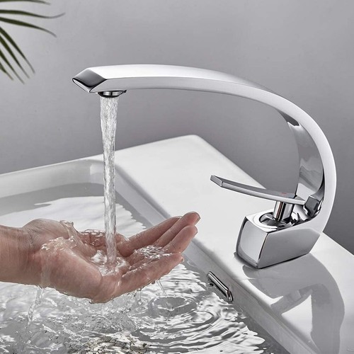 Chrome bathroom sink - sink, basin