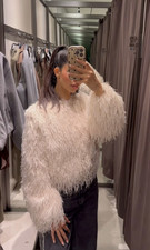 Zara Feather Fringe Metallic