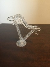 Vintage Hand Crafted Glass Harp Ornament