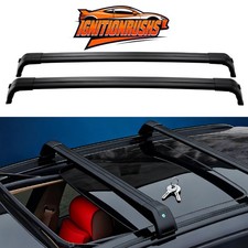 BLACK ROOF RACK CROSS BARS LOCKING RAILS FOR LAND ROVER DISCOVERY 3 4 L319 04-18