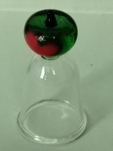 Glass thimble with green - glass,