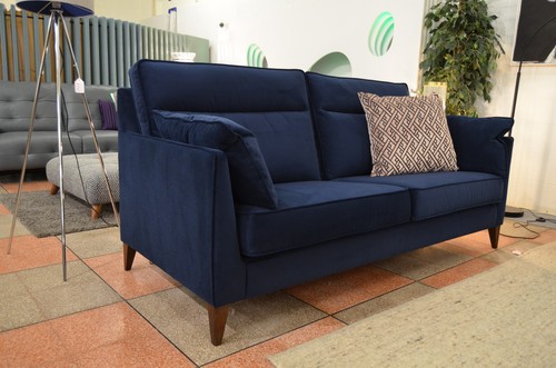 Seater sofa blue velvet - 3,